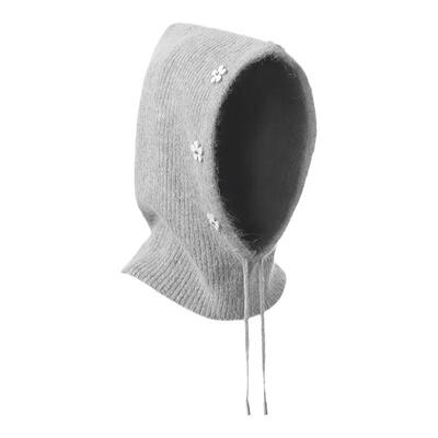 鞠婧祎同款真皮花多巴拉克拉法帽