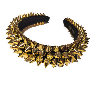 新鲜发饰银色铆钉发箍女欧美头饰夸张黑色发卡宽边防滑头箍女复古