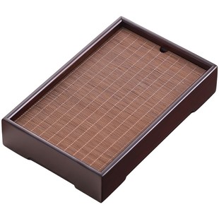 小型竹制茶盘家用沥储水湿干泡台长方形收纳茶台高档一人茶具托盘