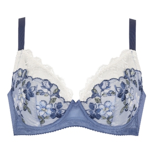 Wacoal华歌尔内衣女大胸显小文胸罩大码性感蕾丝可爱刺绣薄款日本