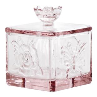 水晶玻璃棉签化妆棉收纳盒牙线棉棒杂物盒 首饰品罐精致高档精致