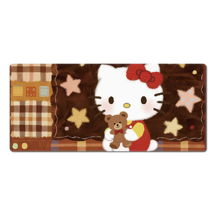 秋冬毛绒小猫咪鼠标垫超大女生高颜值办公室工位鼠标桌垫家用定制