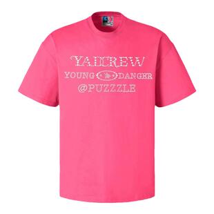 【罗一舟同款】YADcrew亚德鲁烫钻珍珠工艺短袖情侣宽松潮休闲T恤