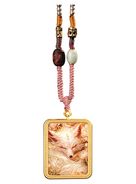 五台山狐仙半手绘唐卡男女同款