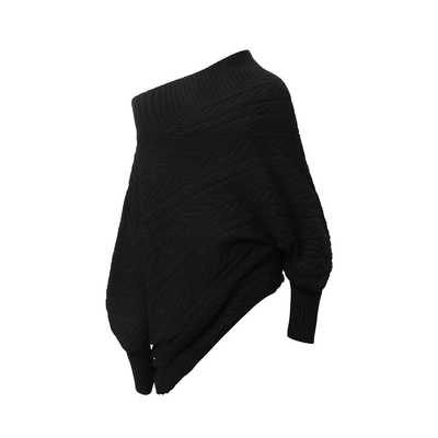 SINGLE MOMENT 25AW法式复古宽松休闲秋冬不规则针织套头毛衣女