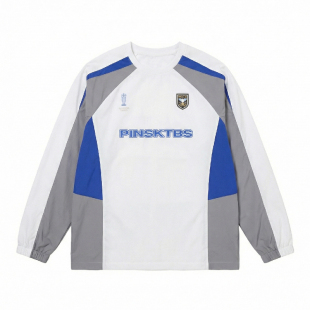 PINSKTBS 足球服长袖 春季户外运动休闲防泼水宽松拼色长袖T恤男