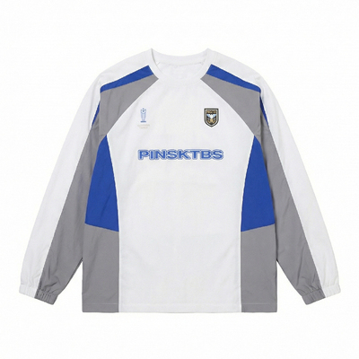 户外休闲拼色足球服长袖T恤男