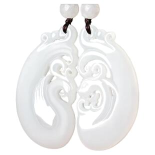 和田玉龙凤玉佩情侣款吊坠一对夫妻对牌古代定情信物玉坠古风项链