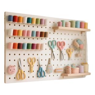 制衣厂缝纫机线架宝塔线毛线球墙上挂架铁艺冲孔板置物架工具架子