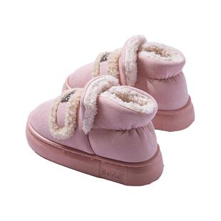 高帮厚底棉鞋女款2024新款冬季外穿加绒包跟保暖棉拖鞋外穿雪地靴