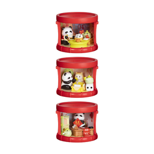 三尺鲤国潮文具墨宝小屋摆件博物文创可爱卡通熊猫树脂桌面装饰手办玩具高颜值新年生日礼物国风伴手礼送闺蜜