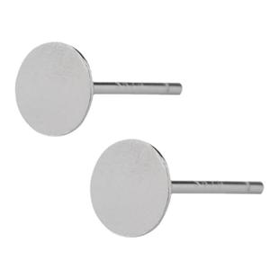 平头耳钉平底可粘热缩片1.5-8MMs925纯银耳针diy配件纯银女士