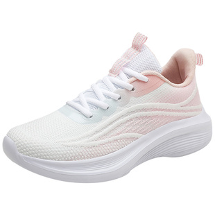 大码女鞋41一43运动鞋2025秋季超轻软底减震跑步鞋飞织透气休闲鞋