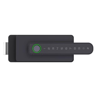 办公室高隔断玻璃门指纹锁单双门无框玻璃推拉门电子智能锁密码锁