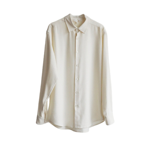 澳洲AL 愿时光温柔以待 极简冰淇淋色男女同款松弛感长袖真丝衬衫