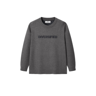 GXG男装冬季灰绿色微廓圆领线衫毛衣针织衫青年打底潮 G24A204018