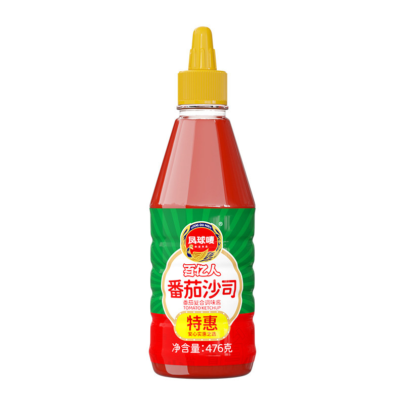 凤球唛番茄酱沙司476g挤压瓶家用意面手抓饼蘸酱商用非转基因番茄