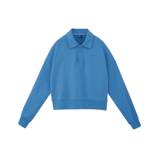 oneup美式毛圈短款毛衣外套女秋冬季小个子宽松针织衫polo衫上衣