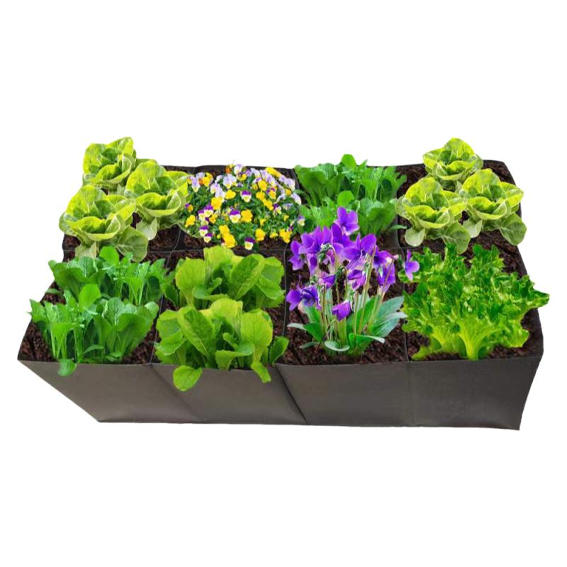 种植袋防腐木花箱方型四格育苗盆