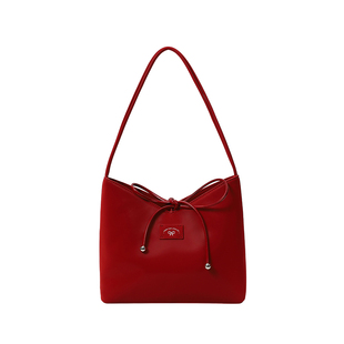 南风Chio2nd 莓红布朗托特包包女秋冬2025新款复古红色手提单肩包