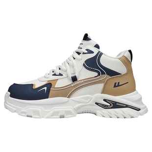 回力高帮男鞋春季2026新款休闲工作劳保皮面防水老爹潮鞋运动百搭