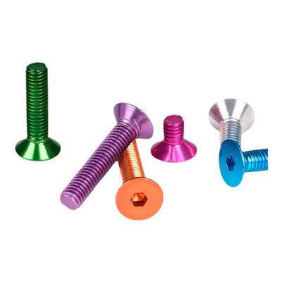 M3系列彩色沉头内六角螺丝钉DIY工具配件铝合金平头国标氧化螺栓