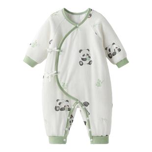 贝肽斯婴儿夹棉连体衣冬装衣服加厚保暖新生幼儿男女宝宝外出棉服