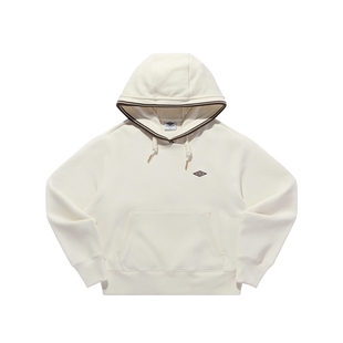 umbro茵宝官方运动新款连帽复古肌理感刺绣套头宽松长袖卫衣女