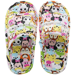 卡通儿童布底拖鞋木地板地砖静音室内软底男童女童可机洗家居四季