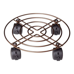 加厚实心铁制圆形移动花架花盆底座花托带万向刹车滑轮子家用托盘