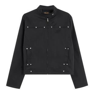 local aliens外星沙龙美式复古铆钉短款夹克时髦辣妹休闲机车外套