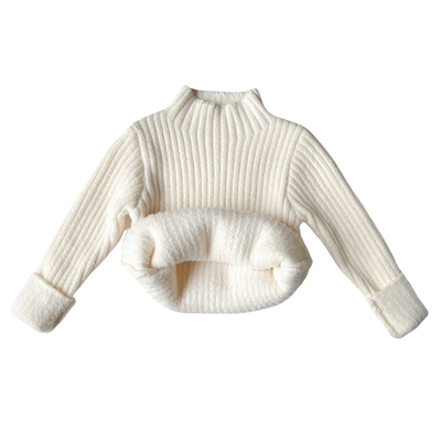 百搭冬季儿童一体绒毛衣