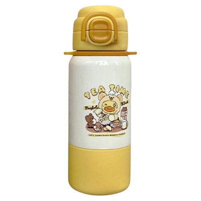 小黄鸭保温杯一盖双饮不锈钢杯