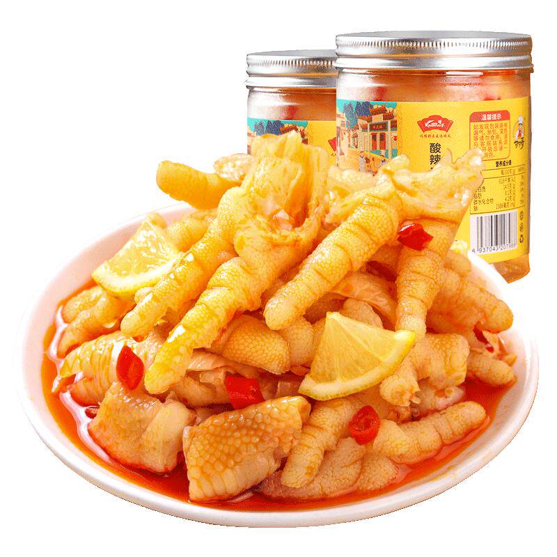 精武无骨鸡爪柠檬酸辣罐装泡椒脱骨去骨鸭掌凤爪零食即食休闲小吃