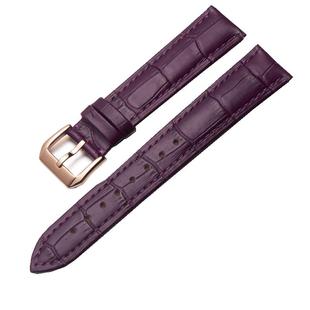 皮表带女 真皮手表带 代用飞亚达天王卡西欧天梭手表配件紫色表带
