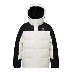 骆驼羽绒服男2024秋冬新款面包服加厚工装百搭短款连帽羽绒外套女