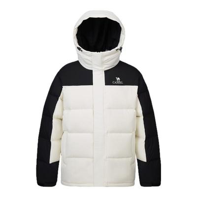 骆驼工装连帽短款羽绒服加厚