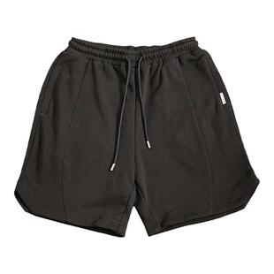 ins欧美侃爷kanye高街小标签log简约纯色户外运动休闲时尚短裤子