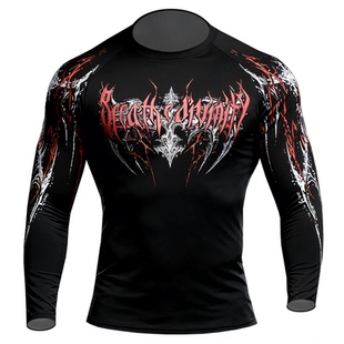 Breathedivinity新毒液骷髅t恤速干高弹紧身肌肉长袖男女通用上衣