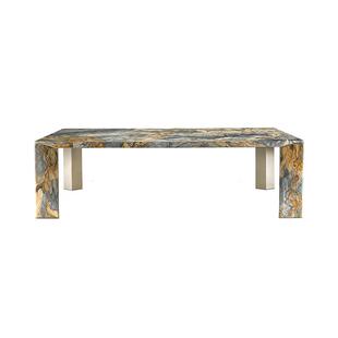 【至臻系列】芬纳维亚 Stone史东 意式轻奢大理石长餐桌 花园别墅