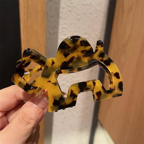 韩版新款金标醋酸气质发夹小狗镂空感狗抓简约夹抓夹发可爱鲨鱼