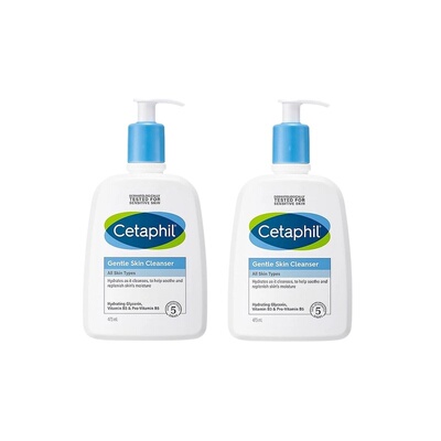 韩国直邮Cetaphil丝塔芙洁面乳473ml*2瓶弱酸性温和清洁补水正品