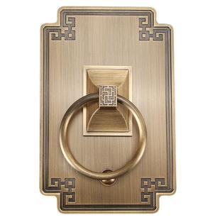 仿古大门拉手中式黄铜门环装饰配件复古新中式门拉手古铜木门把手