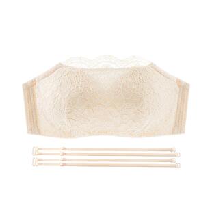 EMMAROSE春夏薄款无肩带内衣女防滑聚拢抹胸裹胸蕾丝美背大码文胸