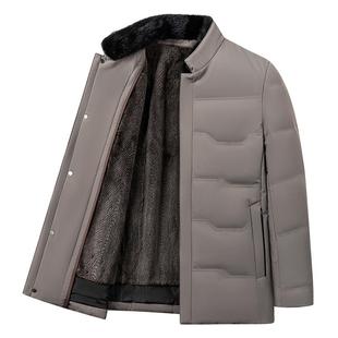 [水貂毛领/兔毛内胆]梦特娇派克服男冬季皮草羽绒服外套鸭绒保暖J