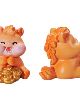 可爱小马招财吉祥物桌面摆件