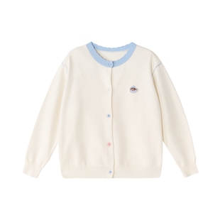 笛莎童装女童外套春装新款大童女孩儿童针织衫开衫上衣春秋薄款