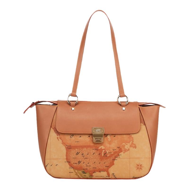 地图包女包专柜正品潮欧美复古翻盖单肩包撞色马天尼女士手提包中