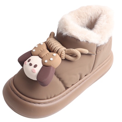 冬皮面保暖可爱防水加厚儿童棉鞋