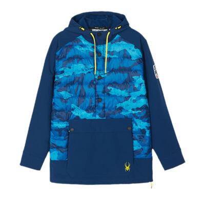 蜘蛛秋冬男子迷彩拉链连帽滑雪服